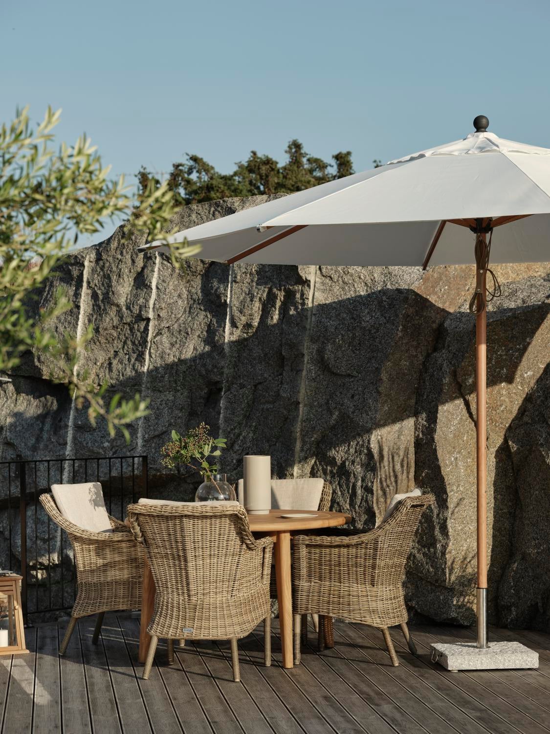 Paliano parasoll Natural colored/white