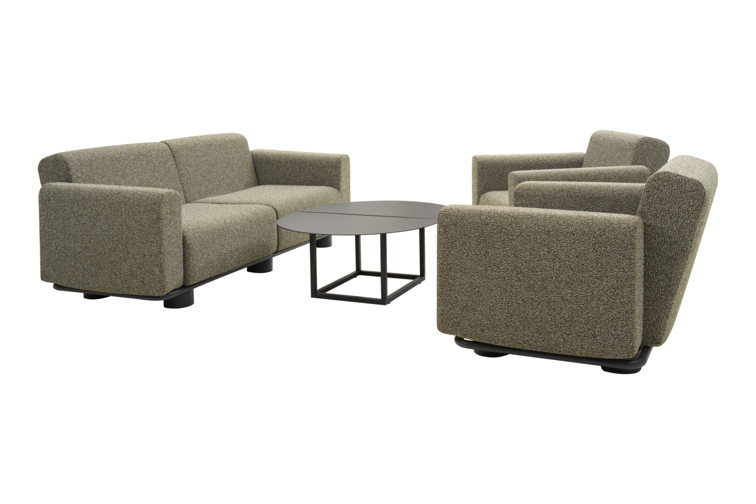 Bolster 2,5-seters sofa Antracit/Teddy Verde