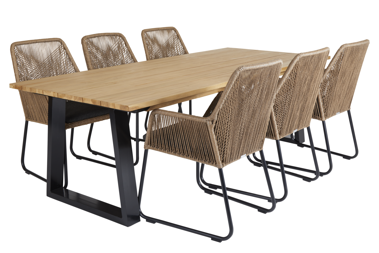 Laurion spisebord Natur/svart