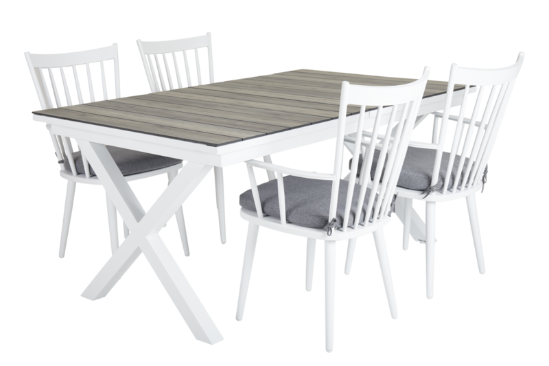 Hillmond spisebord White/Natural wood