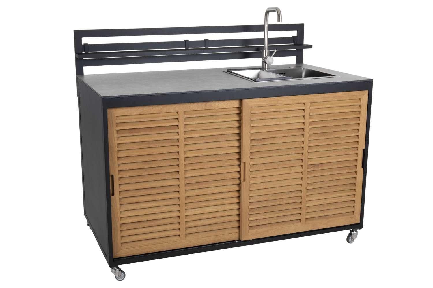 Fornax utekjøkken Svart/teak