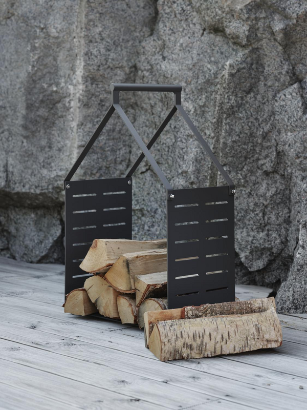Belfort wood basket Svart