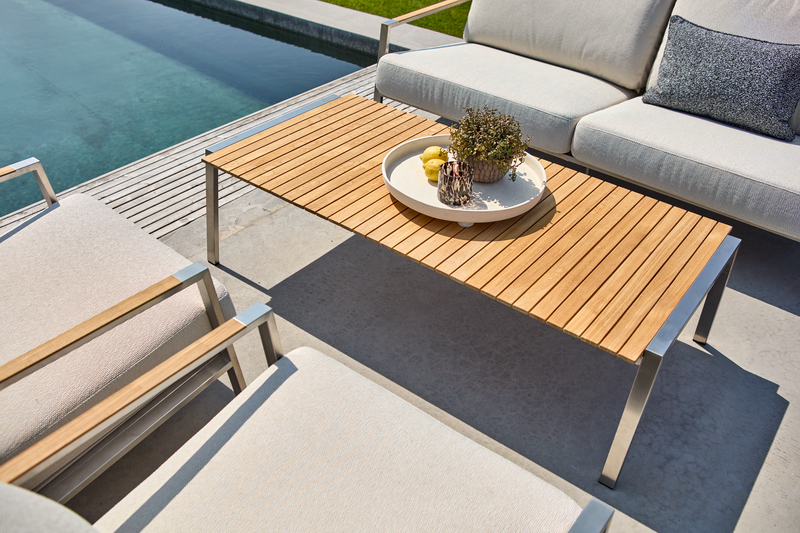 Naos sofabord Stainless steel/teak