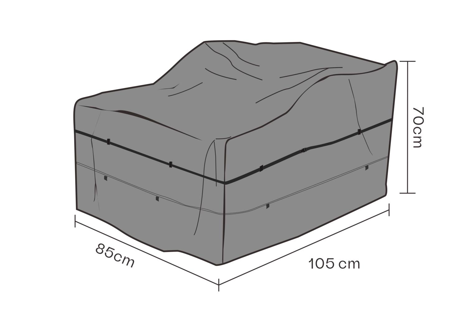 Møbeltrekk lenestol Black-Breathable