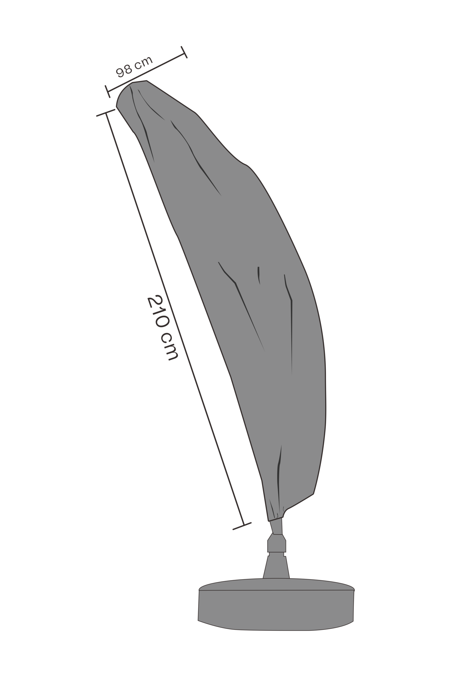 Møbeltrekk parasoll Black-Waterproof