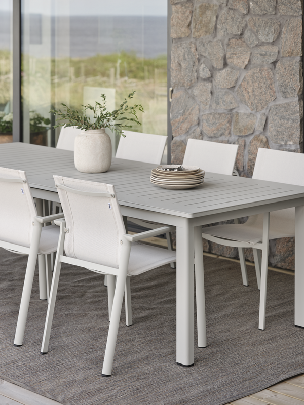 Delia stol med armlener Light Grey/Off-White