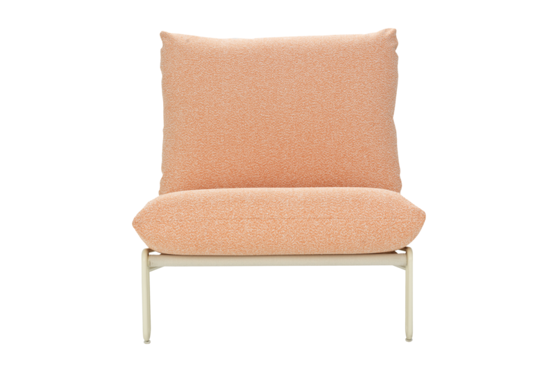 Blixt loungestol Pearl White/Teddy Orange