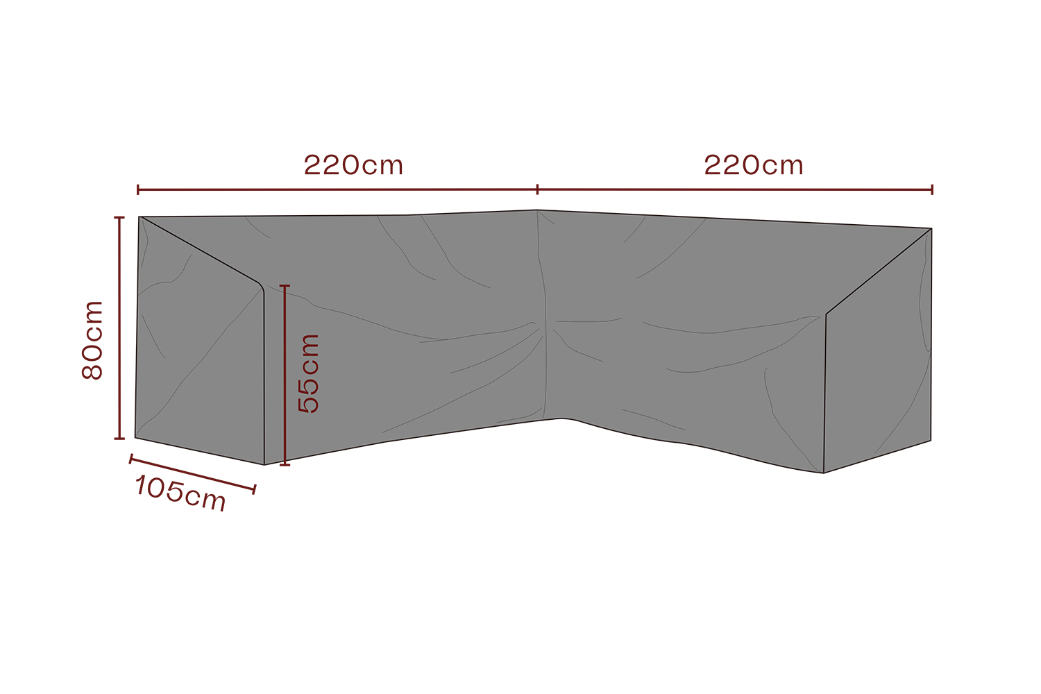 Møbeltrekk hjørnesofa Black-Breathable