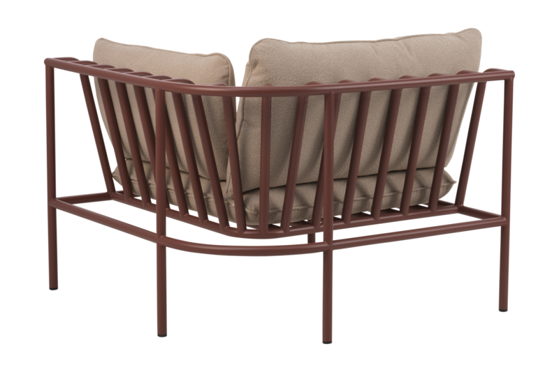 Collier hjørne Zin Red/Teddy Beige