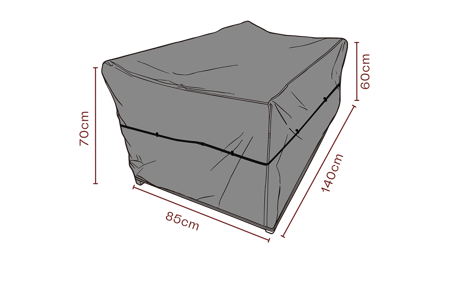 Møbeltrekk sofa Black-Breathable