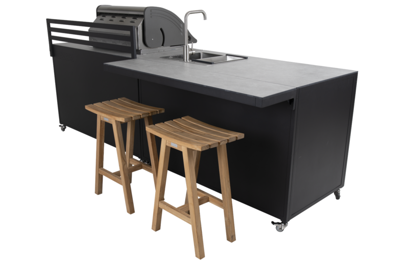 Fornax utekjøkken Svart/teak