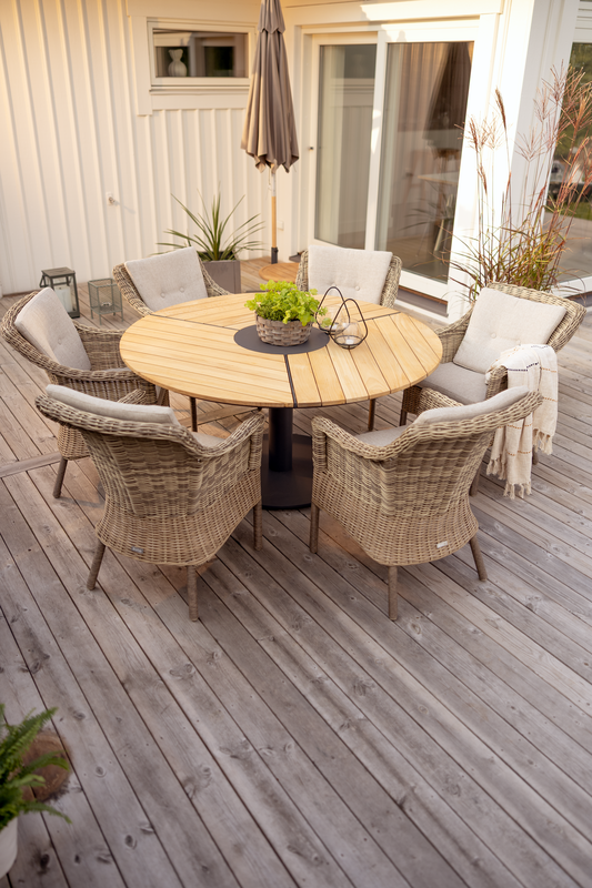 Lenora stol med armlener Rustic/Sand