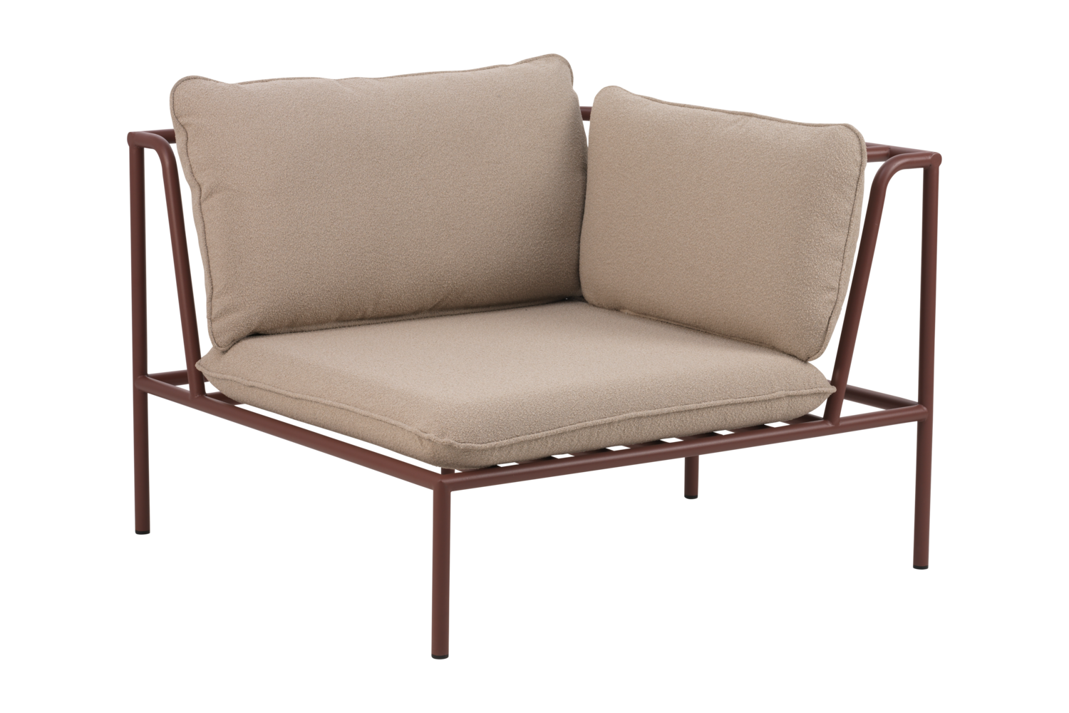 Collier hjørne Zin Red/Teddy Beige