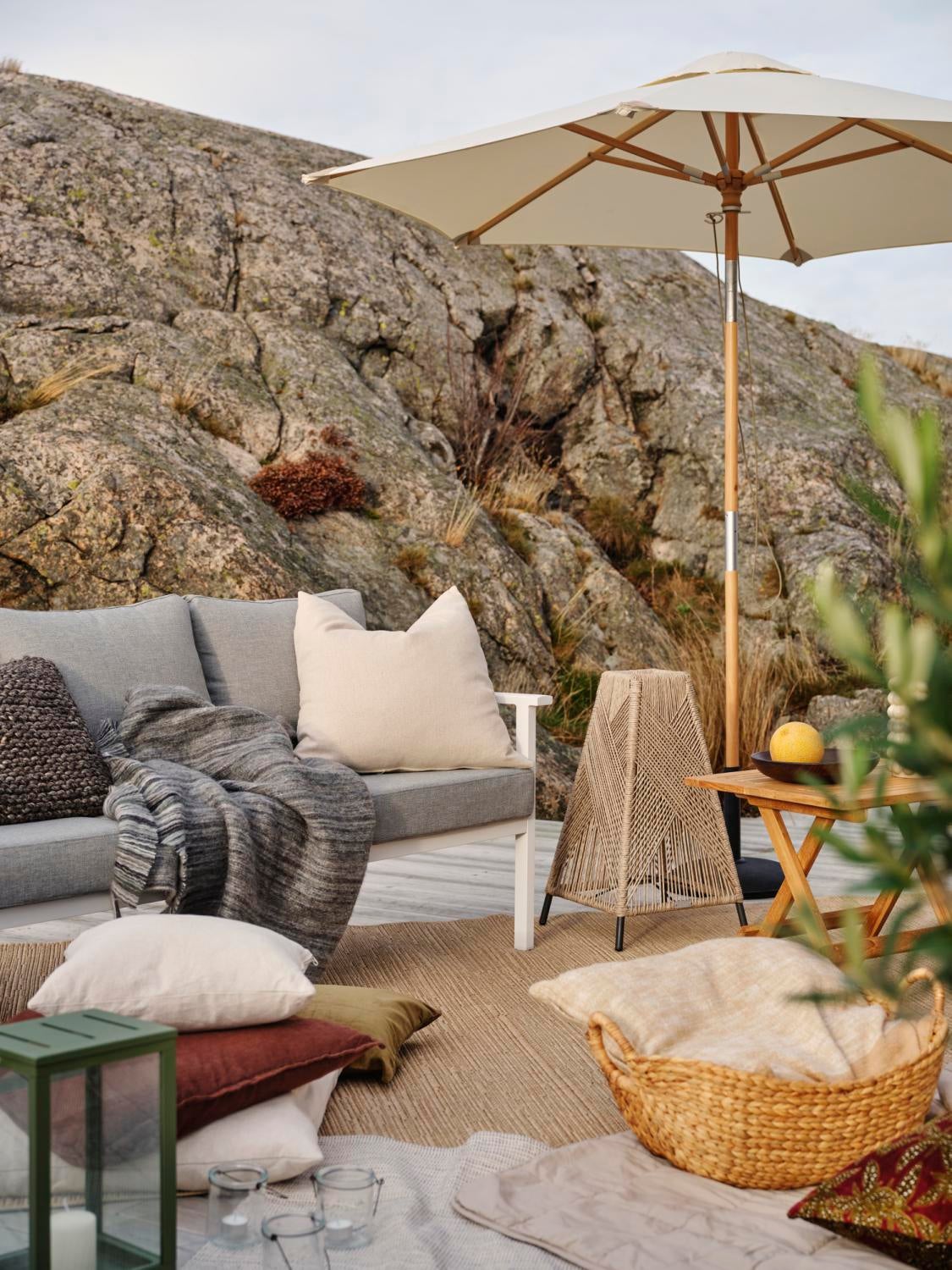 Samvaro High 3-seter sofa White/Pearl grey