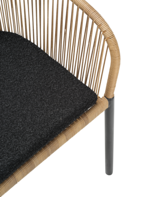 Delta stol med armlener Antracit/Teddy Black