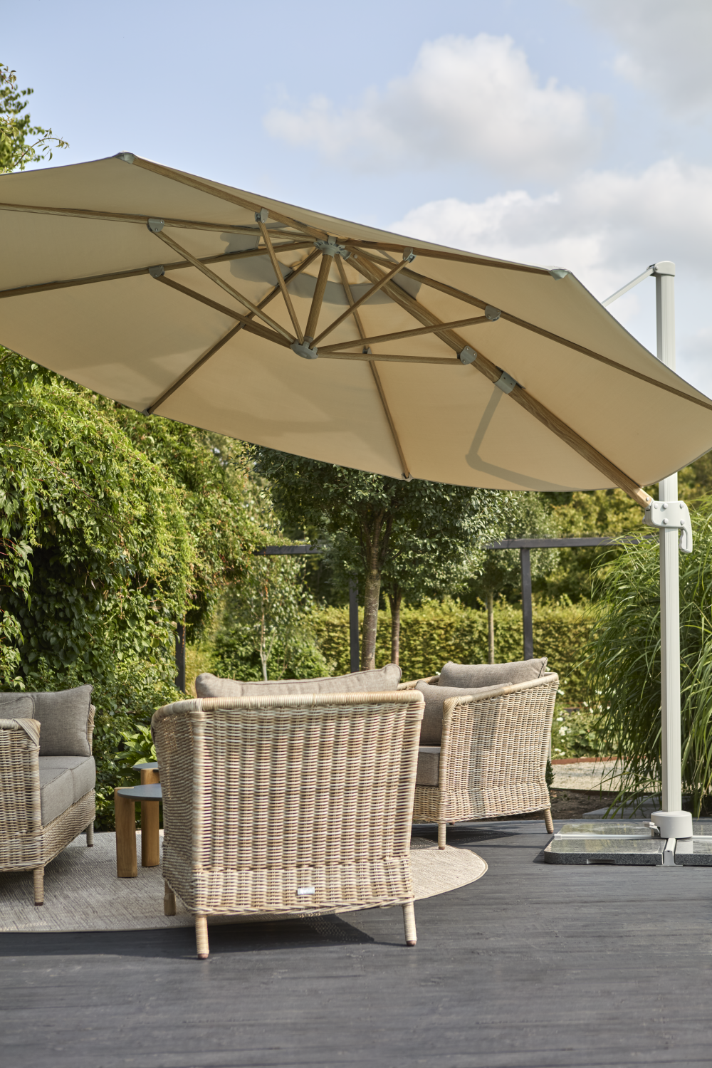 Luzzi friarmparasoll Khaki/Light Grey