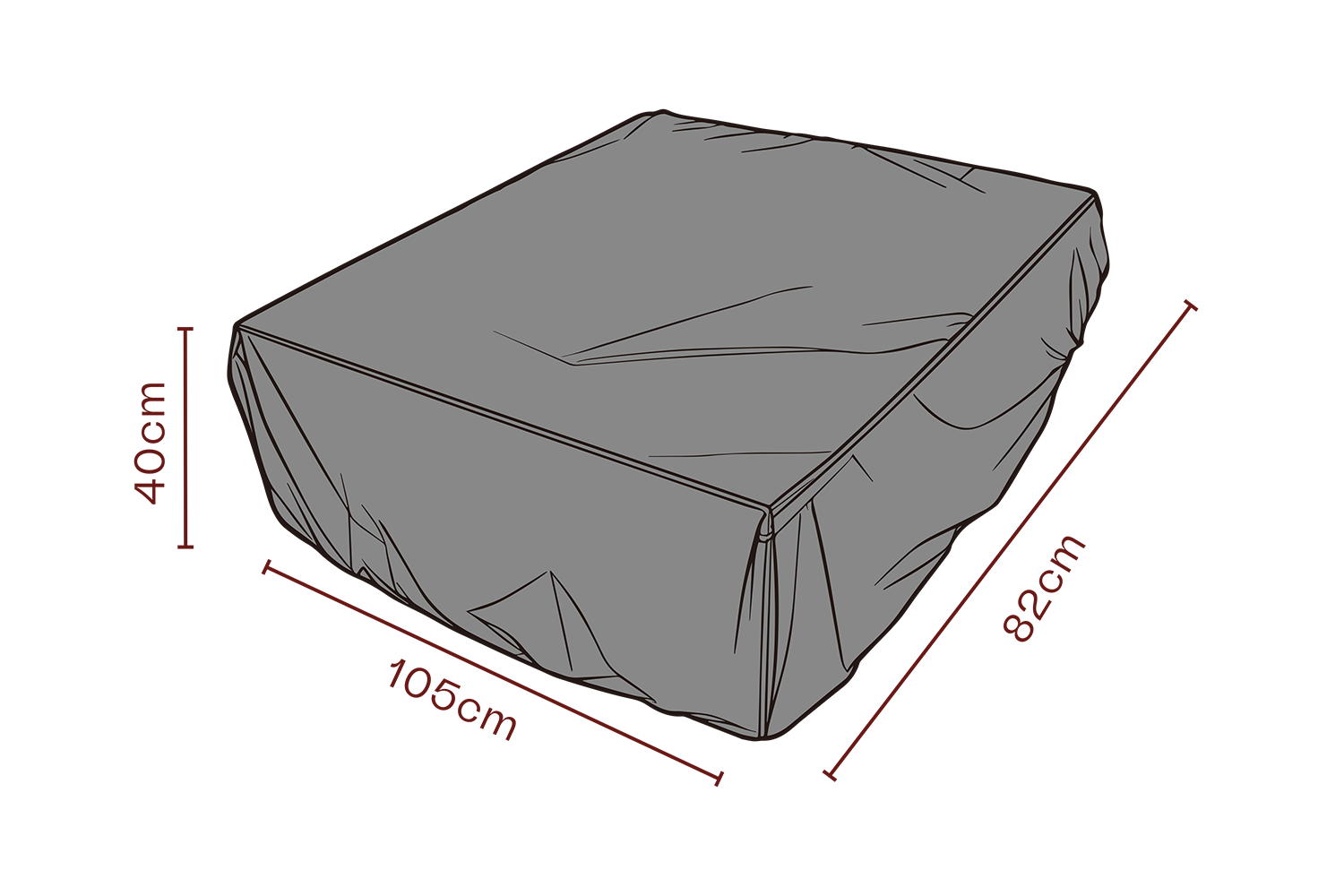 Møbeltrekk ottoman Black-Breathable