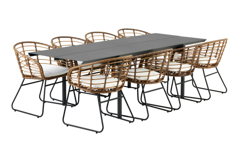 Covelo spisestol  Natur/svart