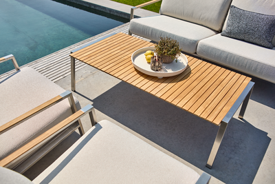 Naos sofabord Stainless steel/teak