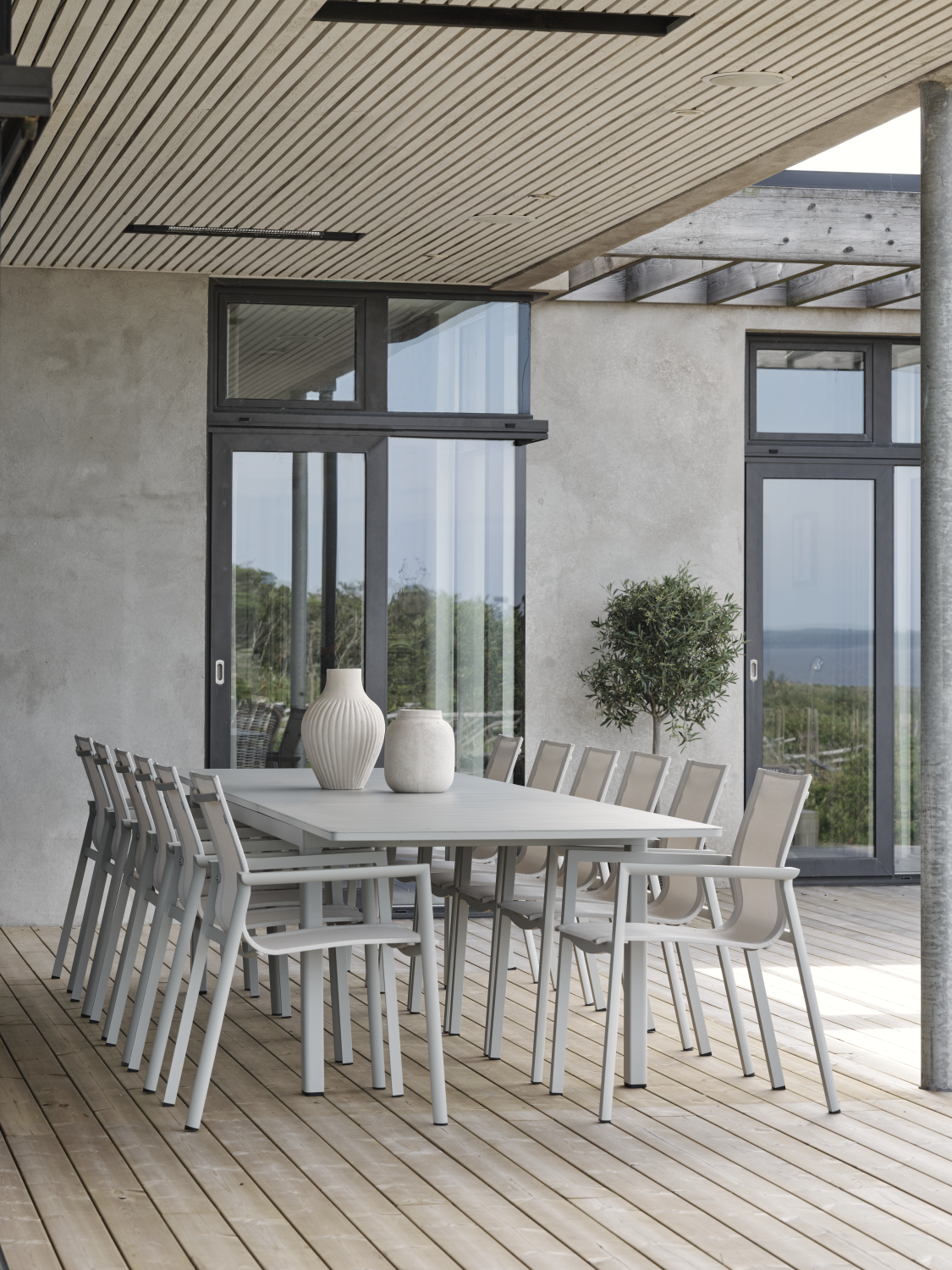 Delia stol med armlener Light Grey/Off-White