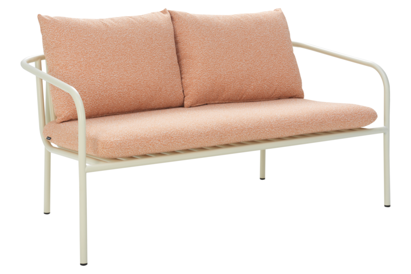 Bendt 2-seter sofa Pearl White/Teddy Orange