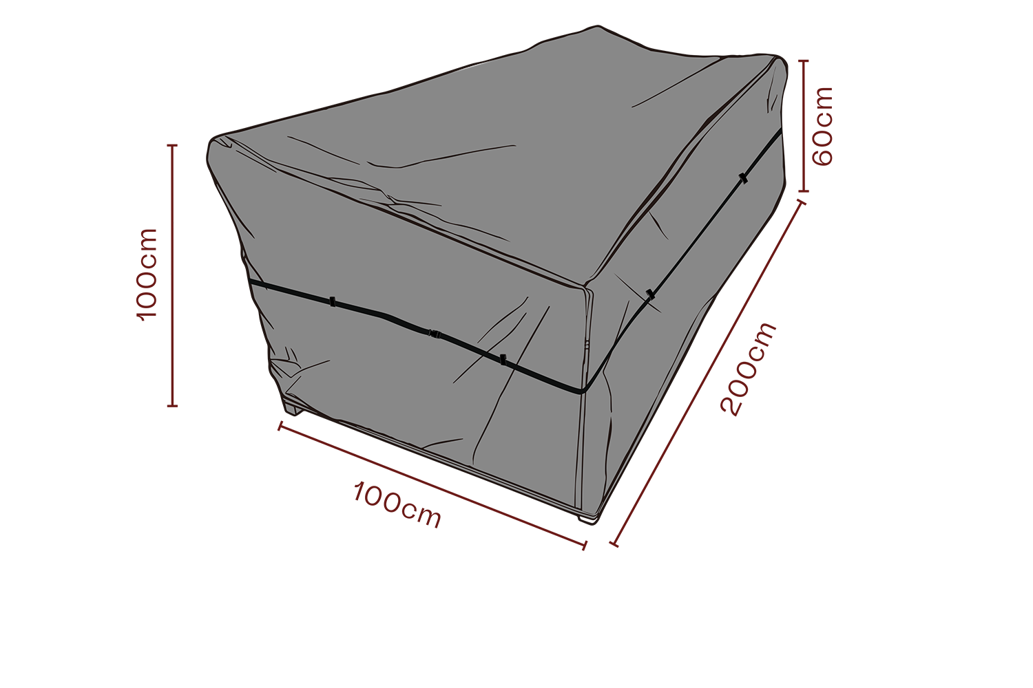 Møbeltrekk sofa Black-Breathable