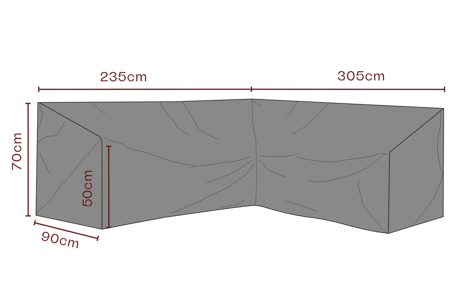 Møbeltrekk hjørnesofa Black-Breathable