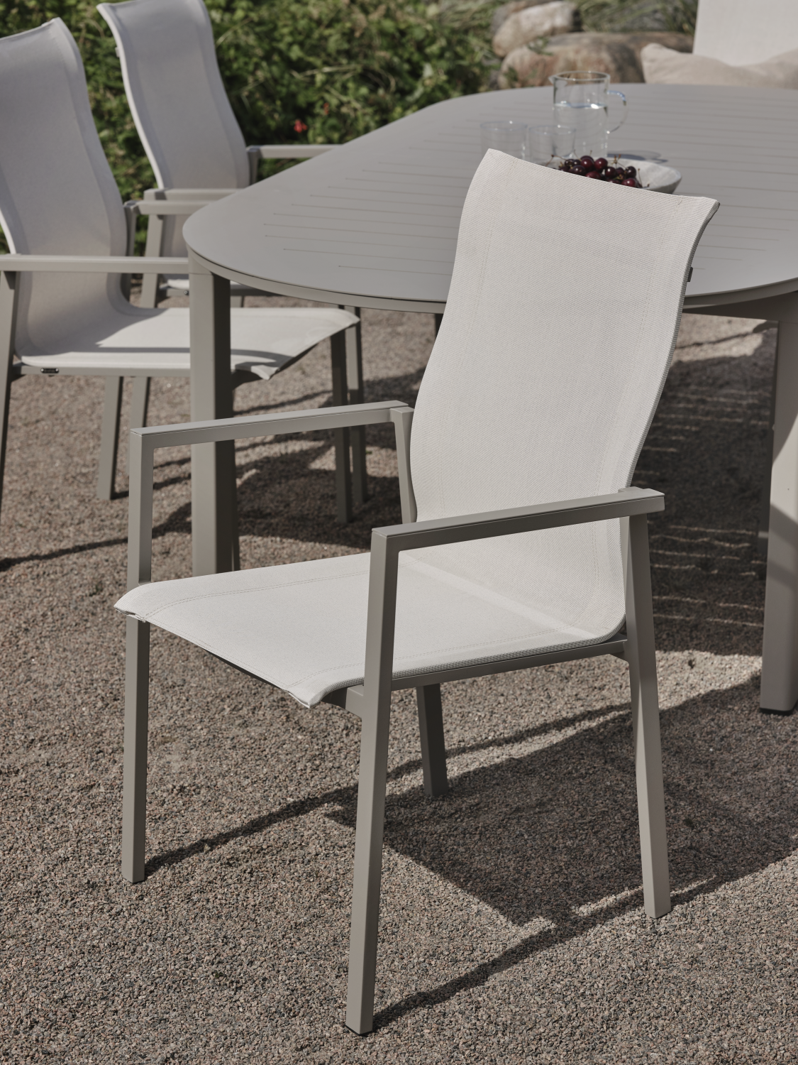 Comfy stol med armlener Khaki/Off-white