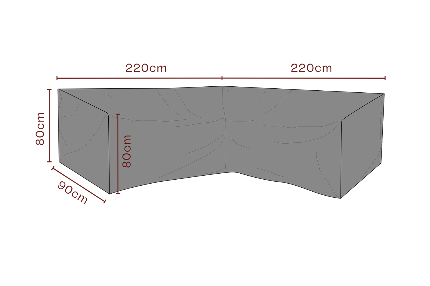 Møbeltrekk hjørnesofa Black-Breathable