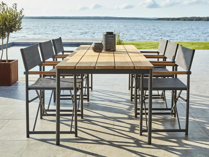 Zand spisestol Anthracite/Teak