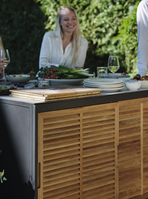 Fornax utekjøkken Svart/teak