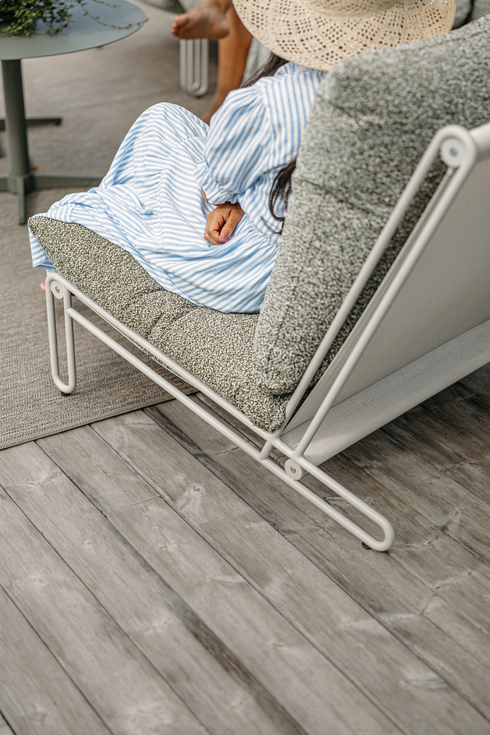 Blixt loungestol Light Grey/Teddy Verde