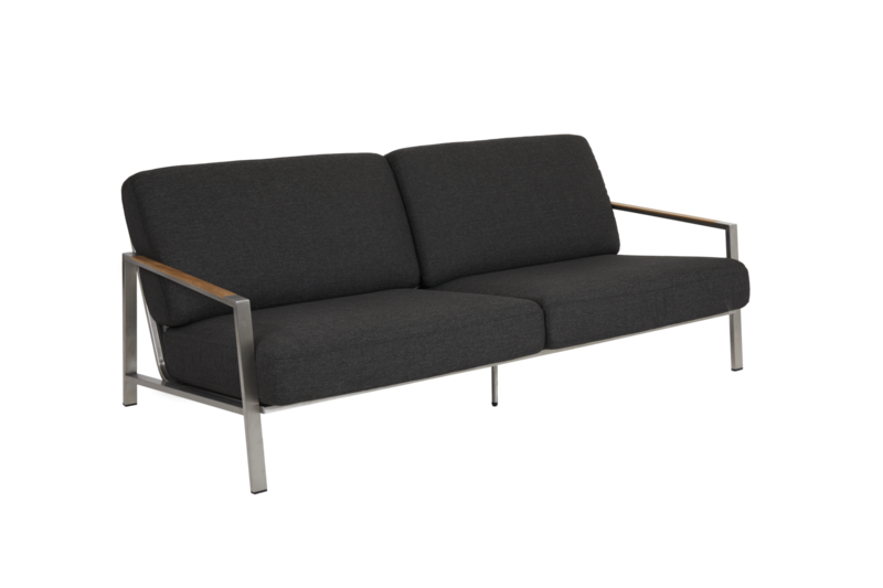 Naos 2,5-seter sofa Stainless steel/Nearly back