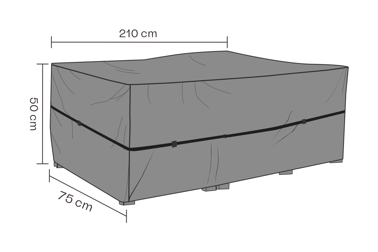 Møbeltrekk solseng Black-Breathable