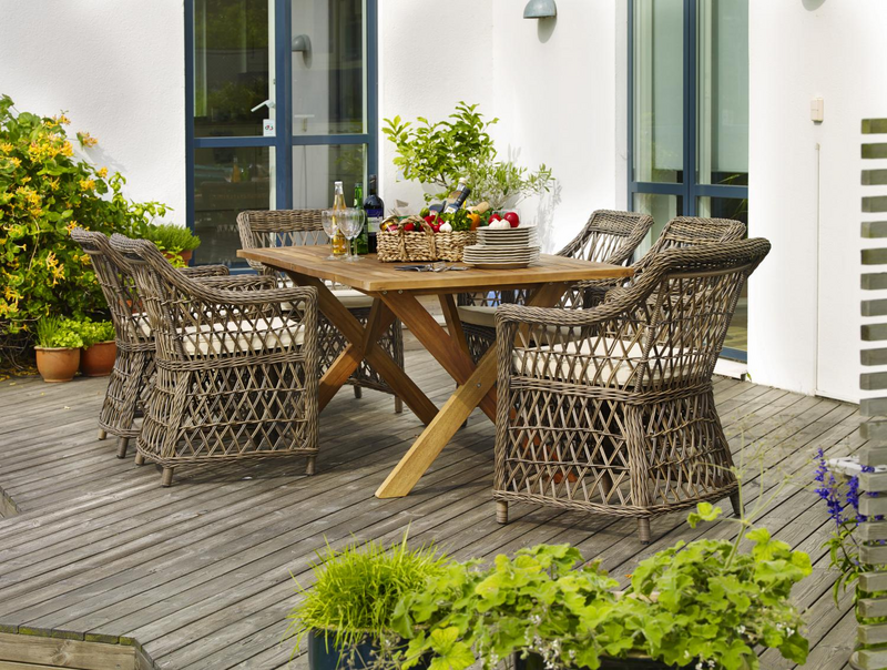 Beatrice stol med armlener Brun/beige