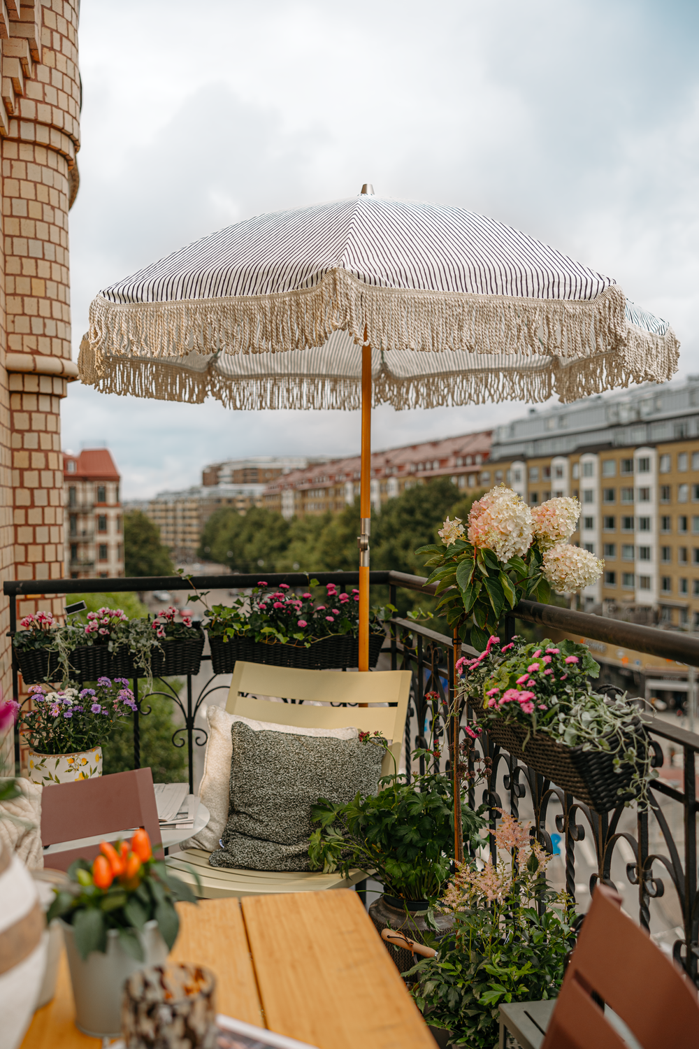 Gatsby parasoll Grey Stripe