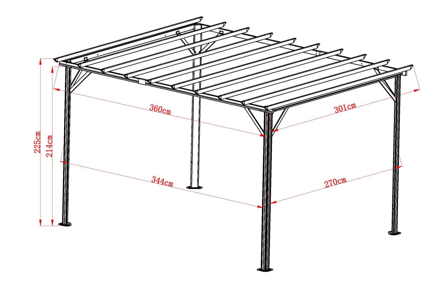 Piode pergola Hvit/Grå