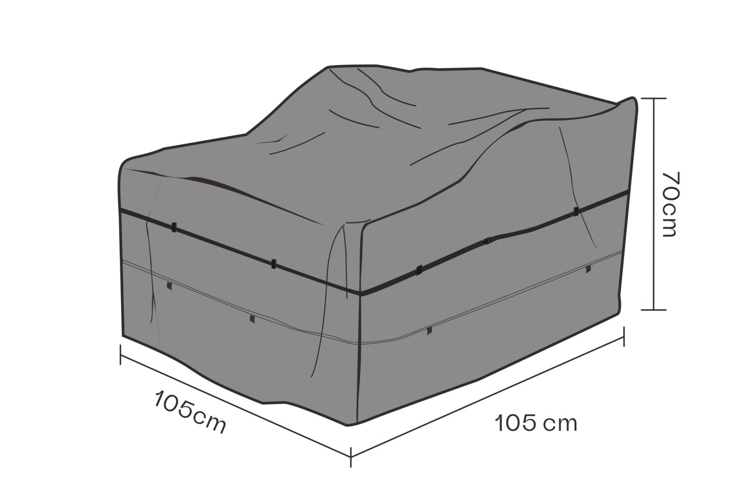 Møbeltrekk lenestol Black-Breathable