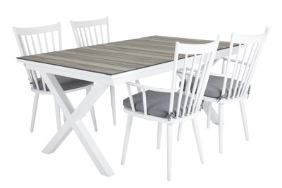 Hillmond spisebord White/Natural wood
