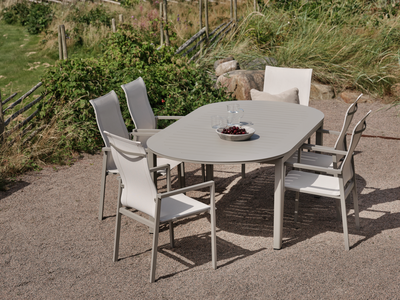 Comfy stol med armlener Khaki/Off-white