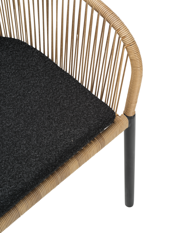 Delta stol med armlener Svart/Teddy Black