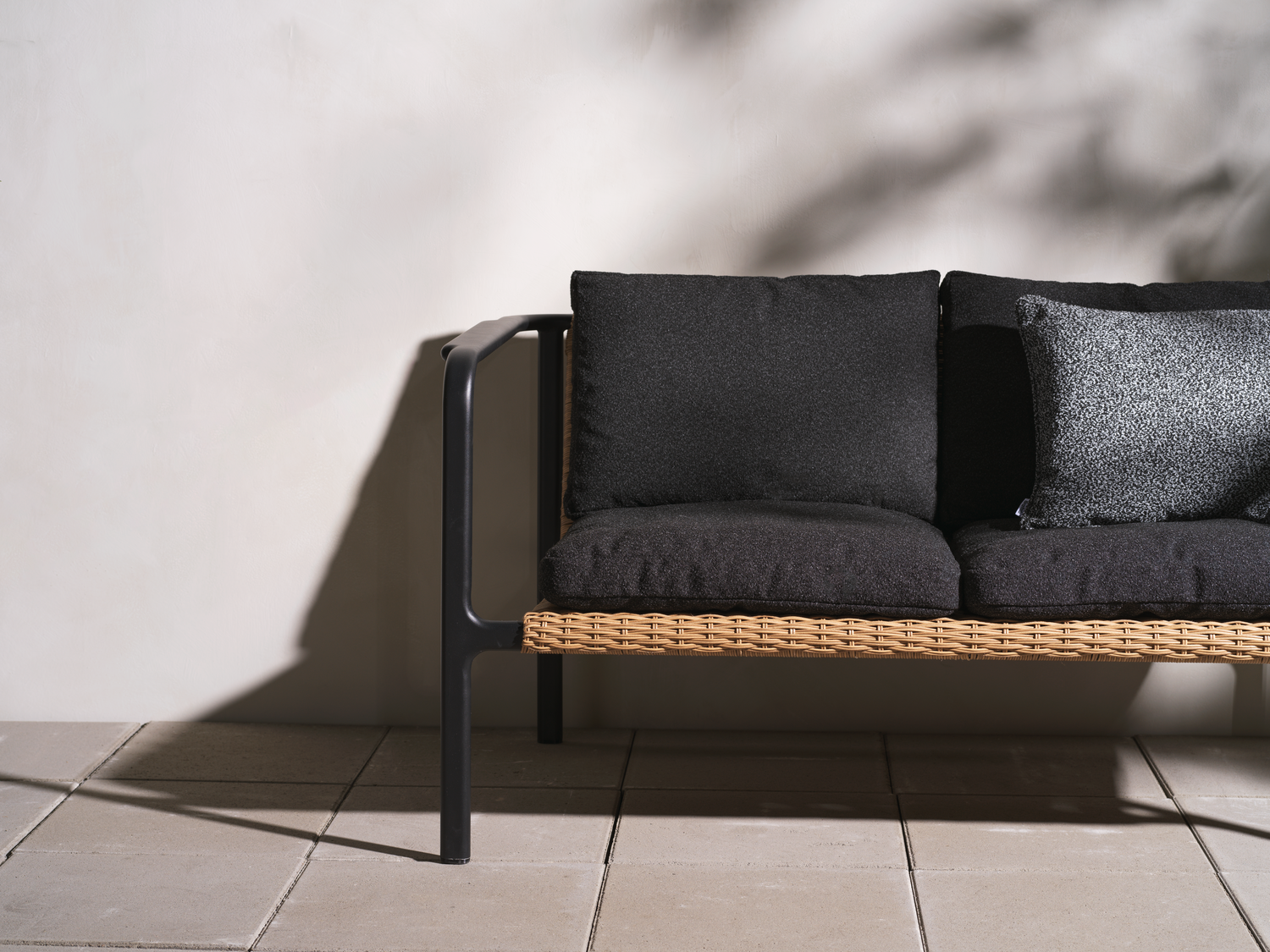Motty 2-seter sofa Svart/Teddy Black