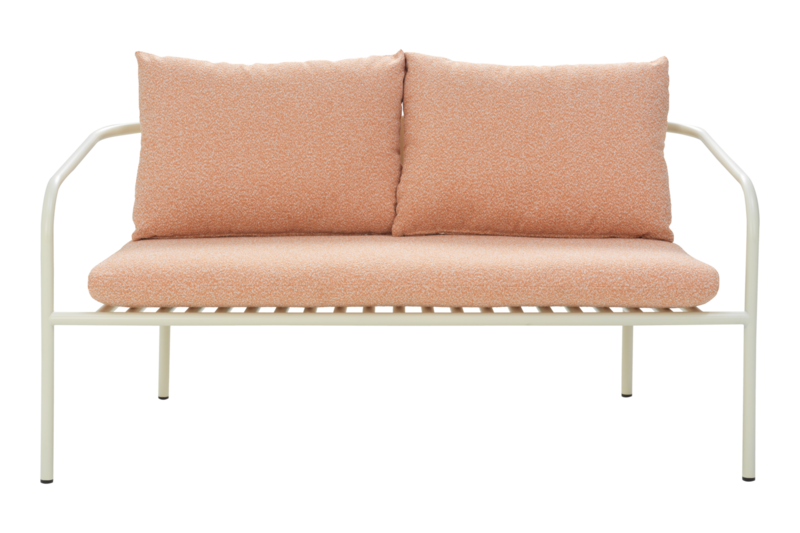 Bendt 2-seter sofa Pearl White/Teddy Orange