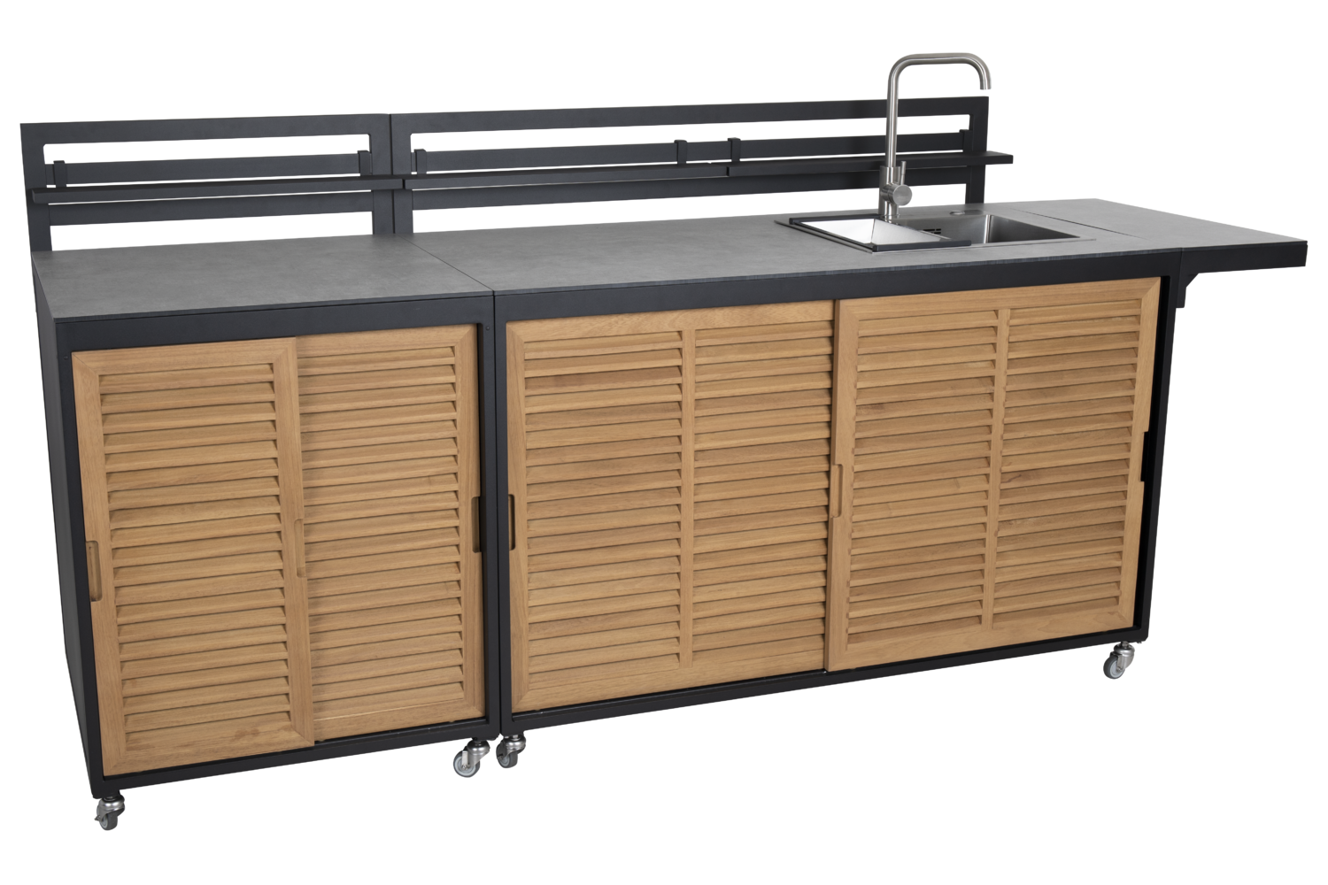 Fornax utekjøkken Svart/teak