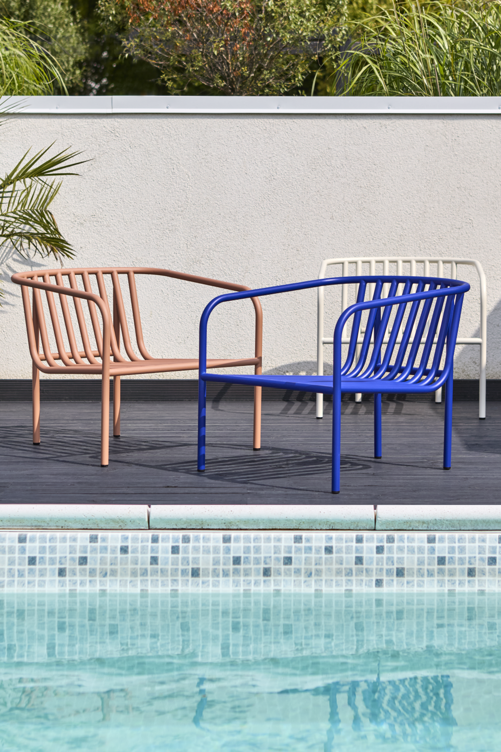 Bendt lenestol Indigo Blue/Teddy Beige