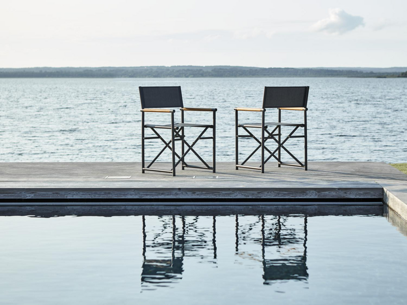 Zand spisestol Anthracite/Teak
