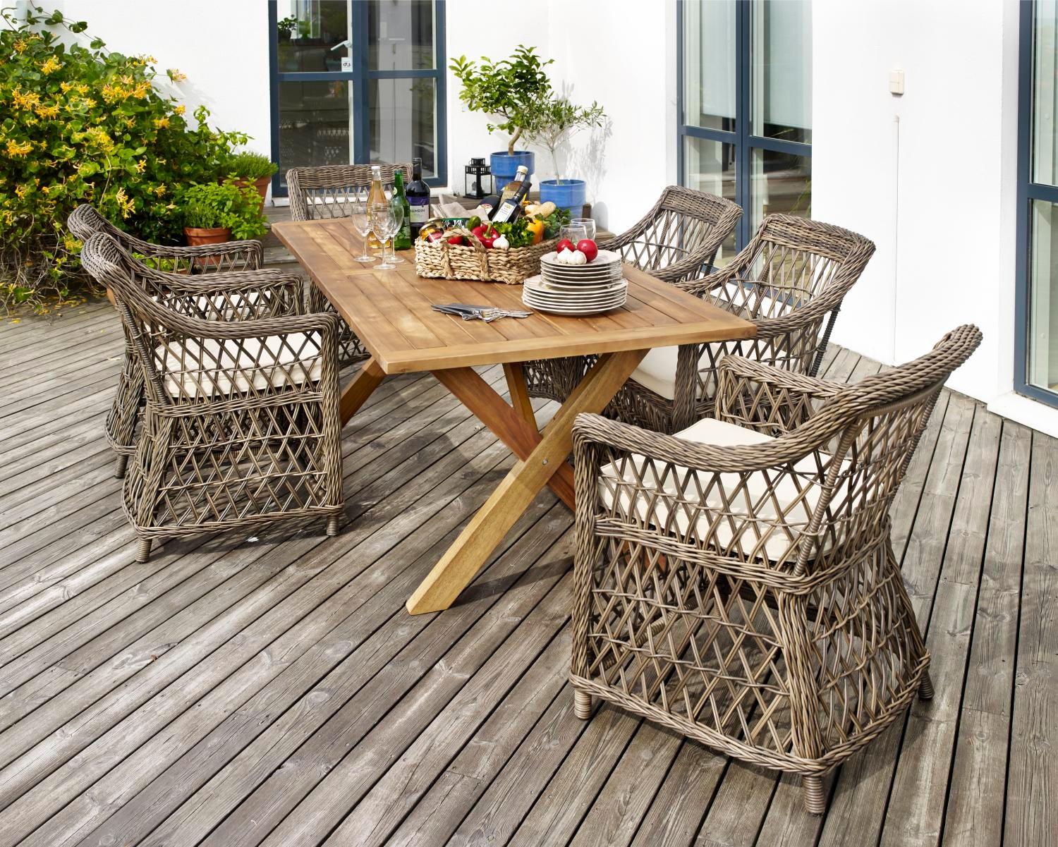 Beatrice stol med armlener Brun/beige