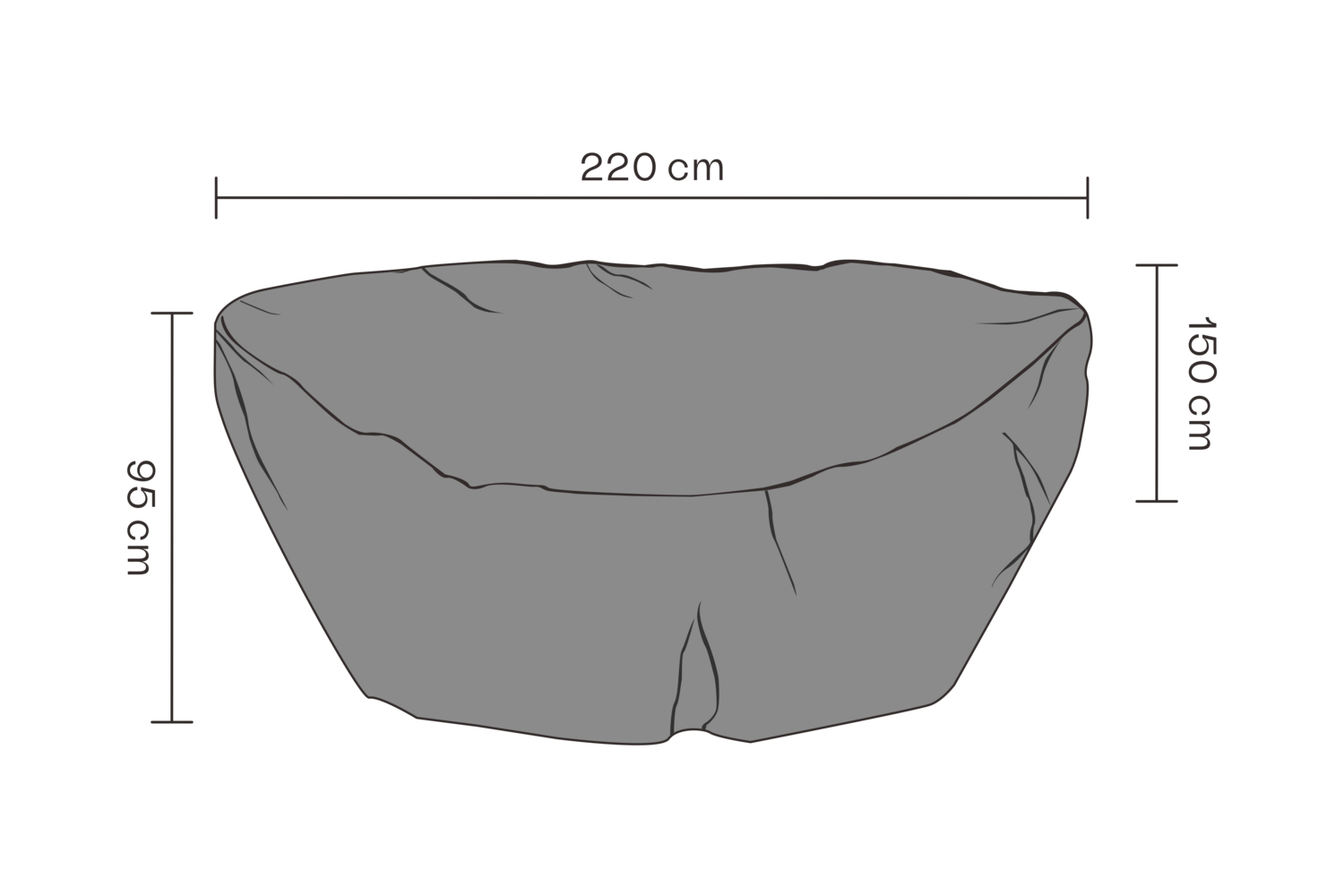 Møbeltrekk solseng Black-Breathable