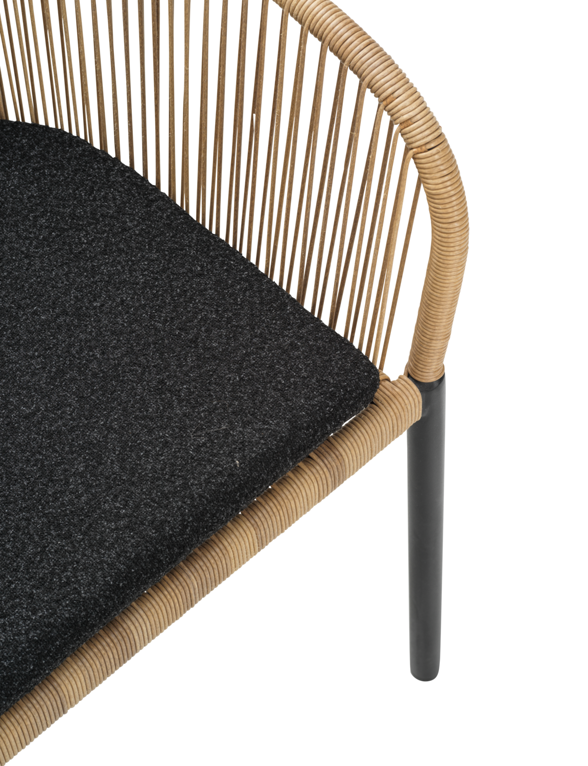 Delta stol med armlener Svart/Teddy Black