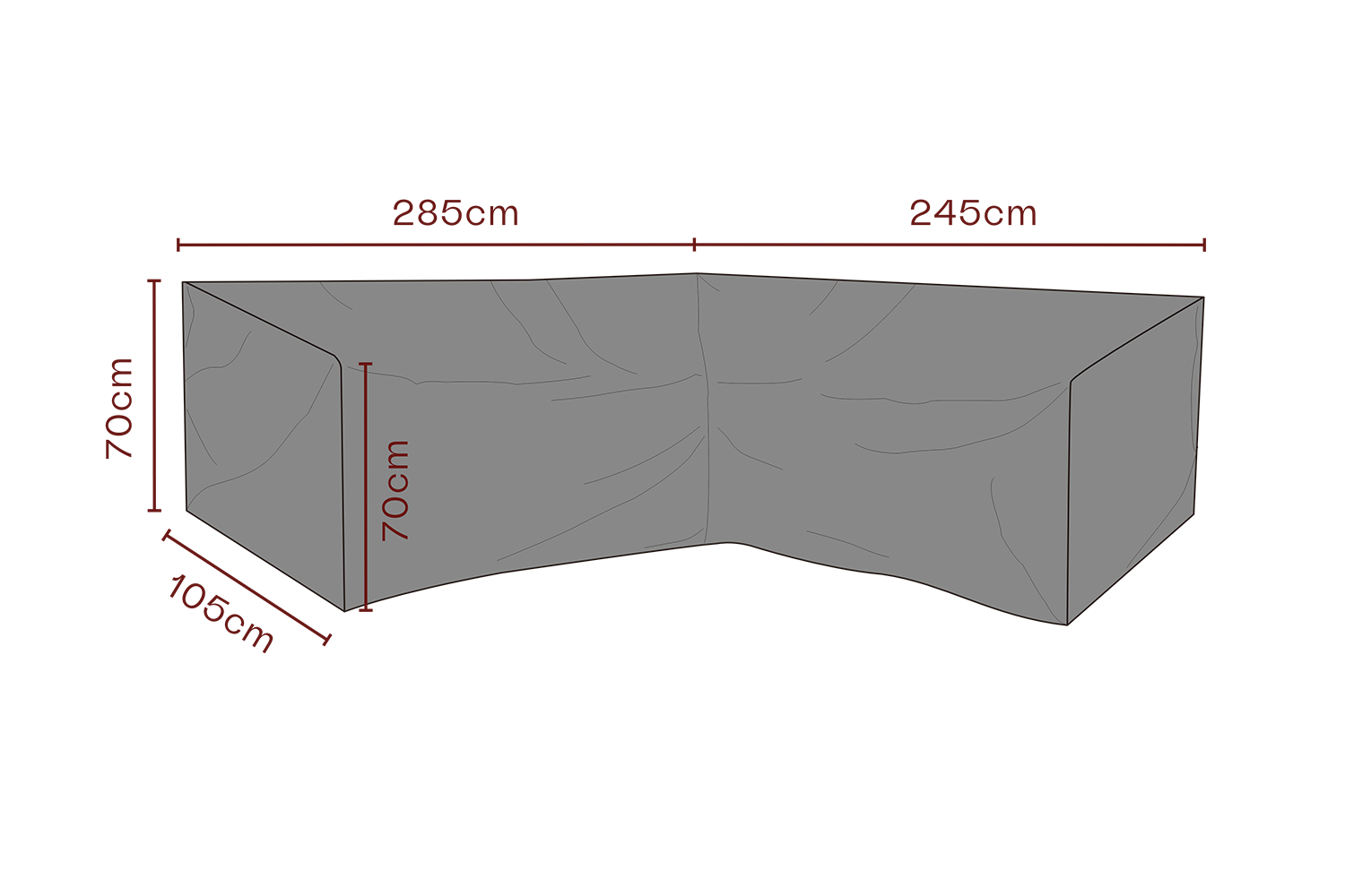 Møbeltrekk hjørnesofa Black-Breathable